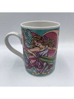 Heart Nouveau Vandor Pelzman 1991 Fairy Flowers Pixie Stars Mug Coffee Cup